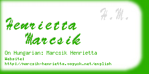 henrietta marcsik business card